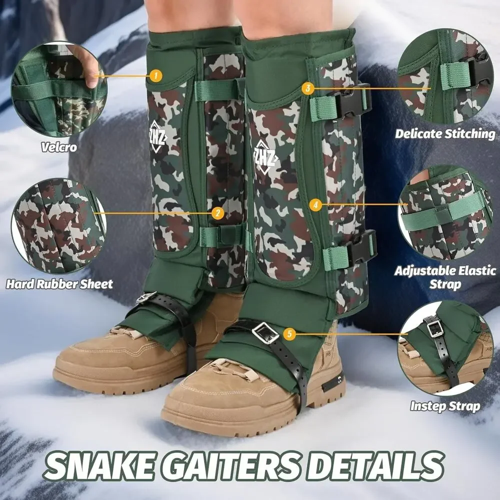 ZHZ Snake Gaiters Waterproof Adjustable Leg Chaps Army Green NEW
